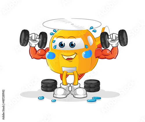helicopter weight training illustration. character vector