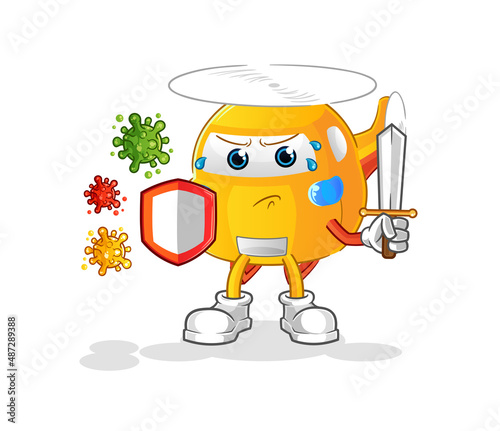 helicopter against viruses cartoon. cartoon mascot vector