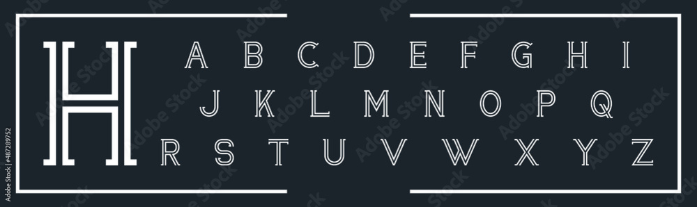 H Luxury Minimal style alphabet fonts . Modern abstract vector typeface letters. Tech lines font typography logo design H Luxury Minimal style alphabet fonts . Modern abstract vector typeface letters. Tech lines font typography logo design