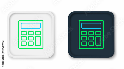 Line Calculator icon isolated on white background. Accounting symbol. Business calculations mathematics education and finance. Colorful outline concept. Vector