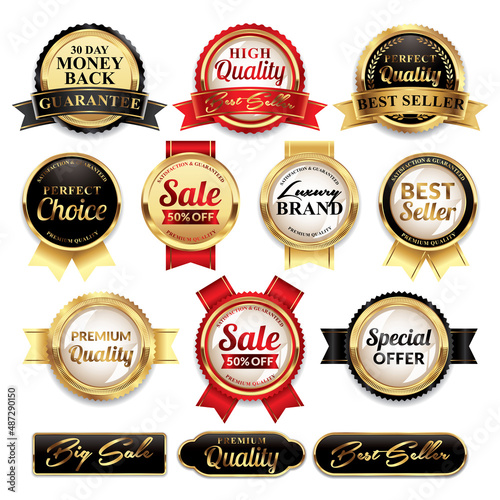 Luxury sales business promotion labels collection