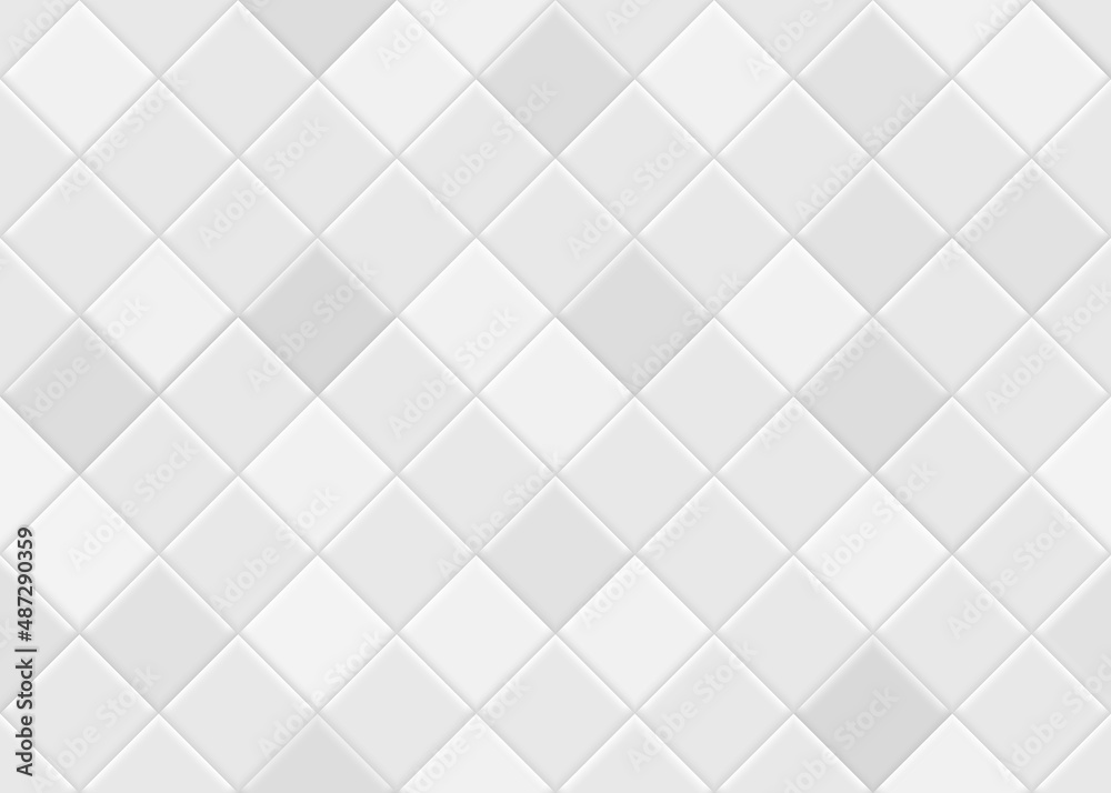 Square tiles seamless pattern. White ceramic tile background. Square tiles seamless pattern. White ceramic tile background.