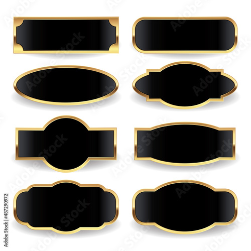 Luxury black and gold blank labels collection
