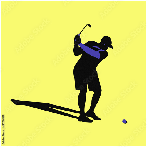Golf player silhouette.