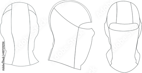 Vector design of a balaclava mockup on a white background photo