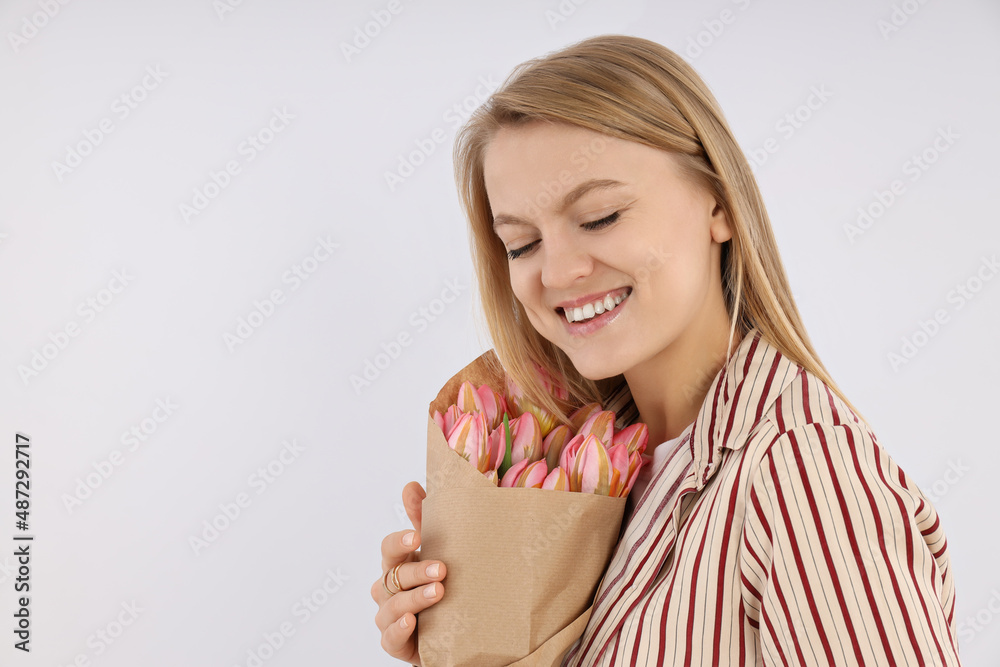 Concept of International Women's Day with attractive girl Concept of International Women's Day with attractive girl