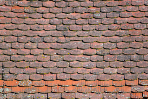 Old roof with classic ceramic beaver roofing
