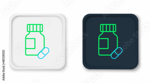 Line Sedative pills icon isolated on white background. Colorful outline concept. Vector
