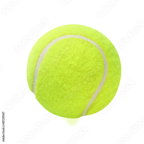 Green tennis ball isolated on white background © GEMINI