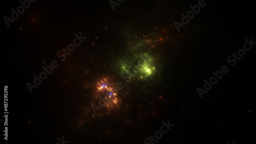 Galaxy stars planets star clusters, colored gas clouds in abstract space. Outer space nebula. Galaxy Space background universe magic sky nebula night purple cosmos. 3d render © angel_nt