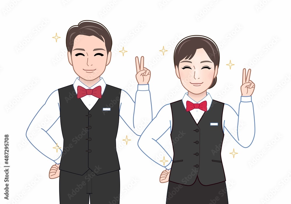 お店に出勤している男女2人 お店に出勤している男女2人