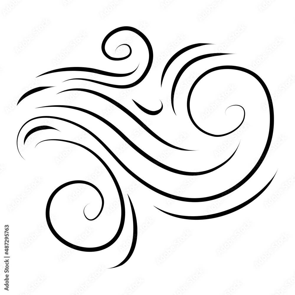 doodle wind illustration vector handrawn style doodle wind illustration vector handrawn style