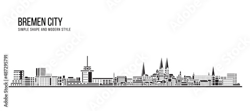 Cityscape Building Abstract Simple shape and modern style art Vector design - Bremen city