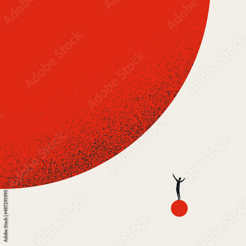 Business big success vector concept. Symbol of achievement, accomplishment. Minimal illustration