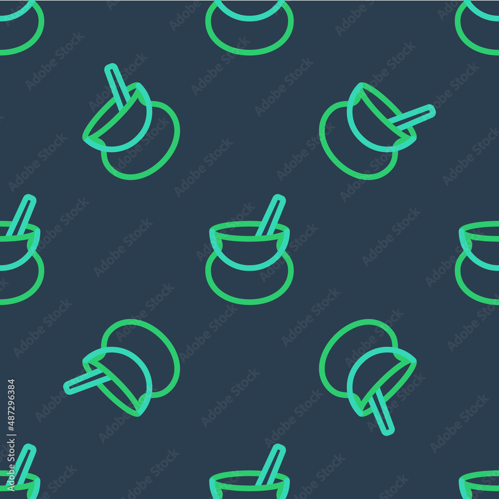 Line Witch cauldron icon isolated seamless pattern on blue background. Happy Halloween party. Vector Line Witch cauldron icon isolated seamless pattern on blue background. Happy Halloween party. Vector