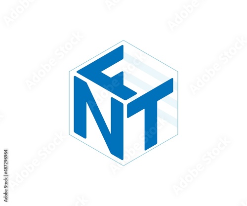 non fungible token icon vector logo design concept