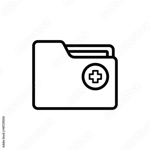 Medical folder icon. Patient file. Clinical record icon. Vector on isolated white background. EPS 10