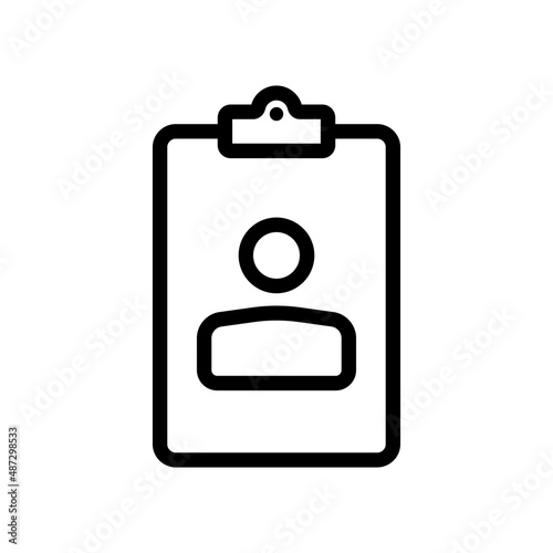 Patient file icon. Personal profile. Vector on isolated white background. EPS 10 photo