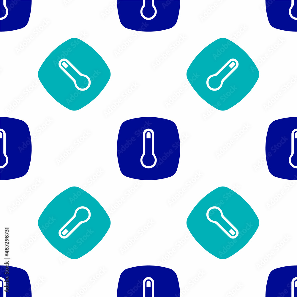 Blue Thermostat icon isolated seamless pattern on white background. Temperature control. Vector Blue Thermostat icon isolated seamless pattern on white background. Temperature control. Vector