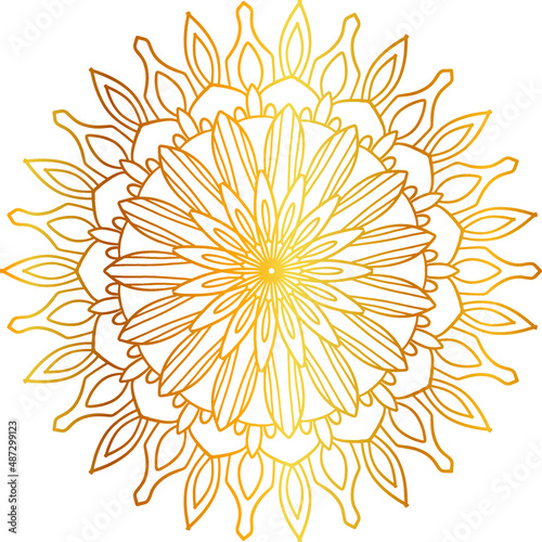 Mandala royal design, golden flower decoration art, background design and pattern