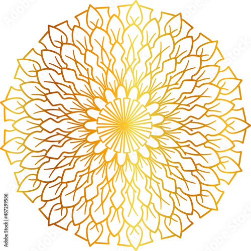 Mandala royal design, golden flower decoration art, background design and pattern