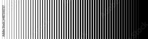 Line pattern. Vertical straight background. Black abstract texture with parallel lines from thick to thin. Vertical straight stripes. Digital velocity lines on screen. Vector