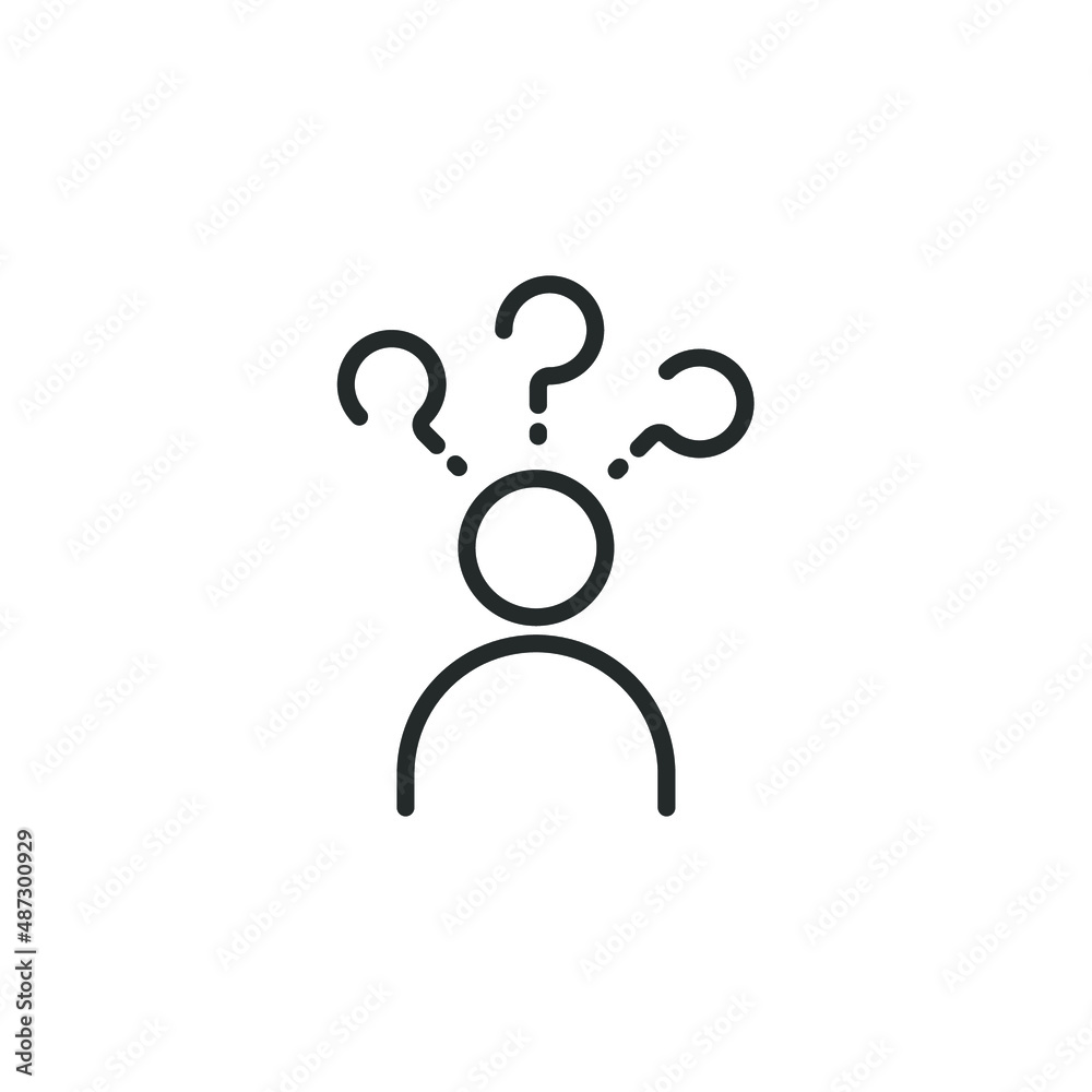 simple vector icon Confused editable. isolated on white background. 