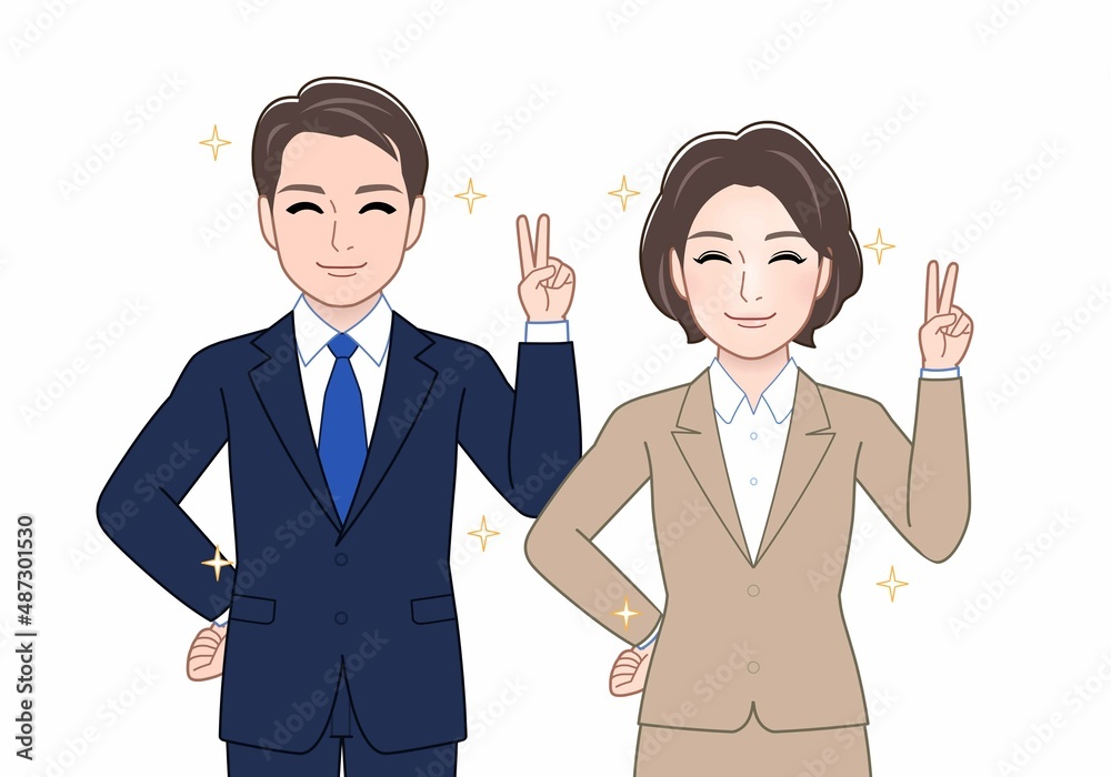 会社の社員の男女 会社の社員の男女