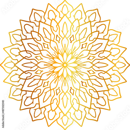 Mandala design, golden flower art, decoration, wedding, vintage