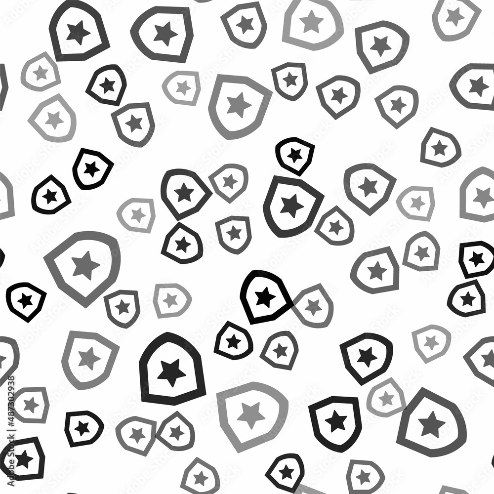 Black Police badge icon isolated seamless pattern on white background. Sheriff badge sign. Vector Black Police badge icon isolated seamless pattern on white background. Sheriff badge sign. Vector