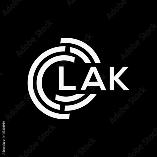 LAK letter logo design on black background.LAK creative initials letter logo concept.LAK vector letter design.