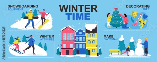 Winter Time Infographics Layout