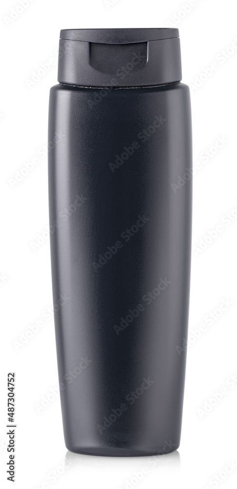 black shampoo bottle. isolated on white background black shampoo bottle. isolated on white background