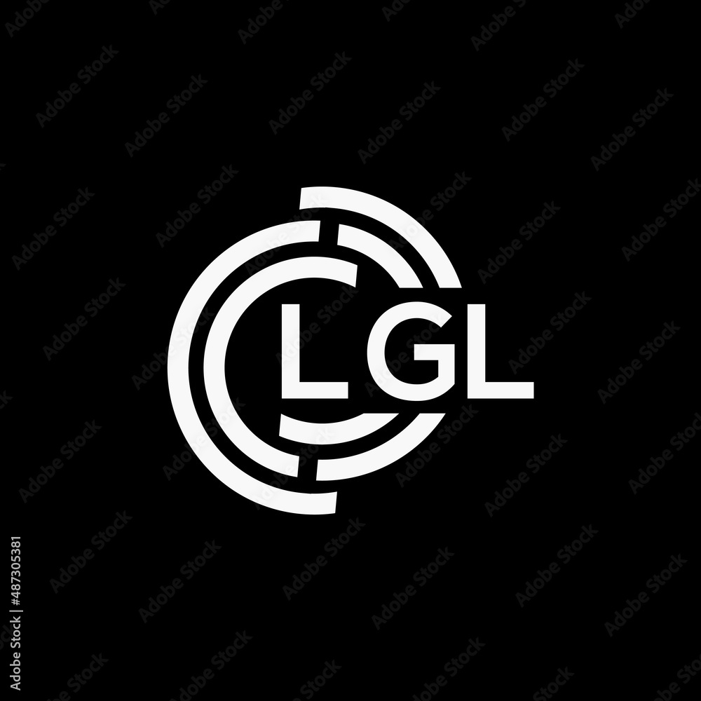 Obraz premium LGL letter logo design on black background.LGL creative initials letter logo concept.LGL vector letter design.