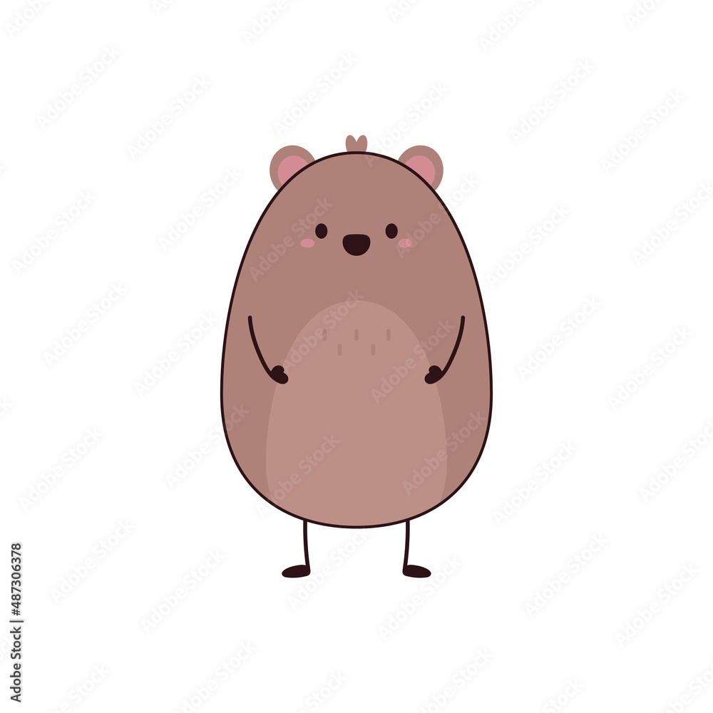 Fototapeta premium Bear cartoon vector. Cute bear mascot cartoon.