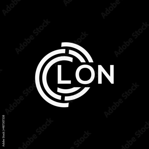 LON letter logo design on black background.LON creative initials letter logo concept.LON vector letter design.