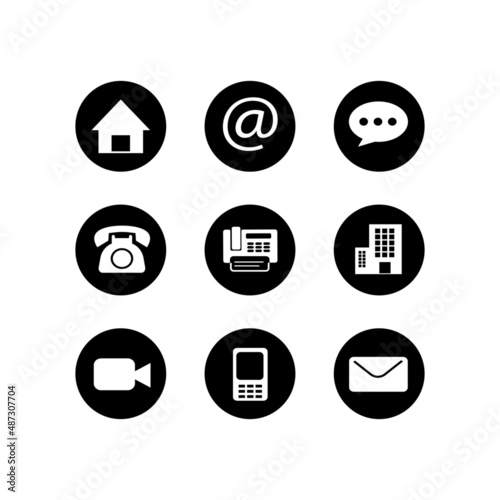 icons set contact person with black circle