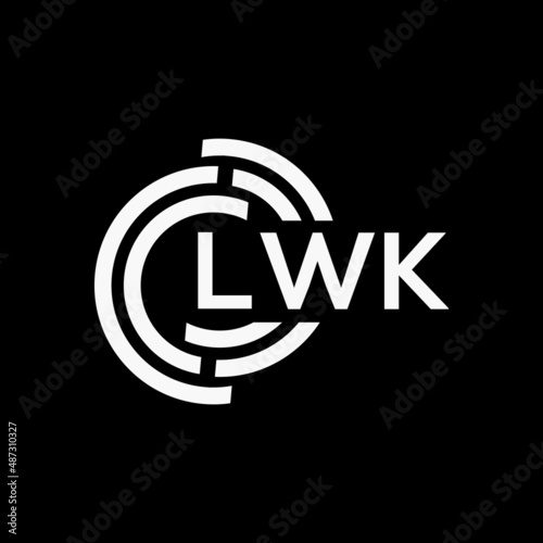 LWK letter logo design on black background.LWK creative initials letter logo concept.LWK vector letter design. photo