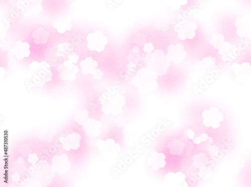 桜の花シルエット壁紙（シームレス）