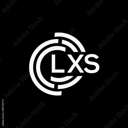 LXS letter logo design on black background.LXS creative initials letter logo concept.LXS vector letter design.