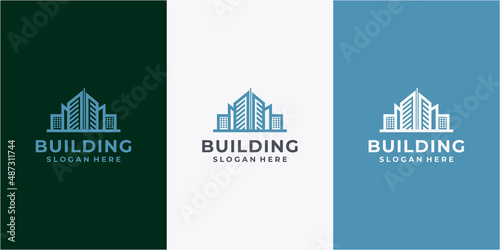 Building logo design template, construction, real estate, simple,modern building logo vector