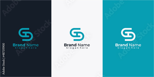 Elegant letter SH logo design, SH logo, S logo, H logo design icon