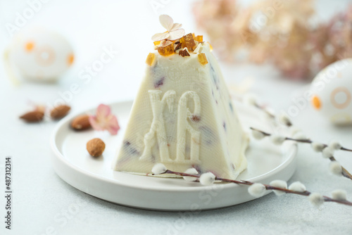 Traditional Russian Easter dessert with dried fruits 