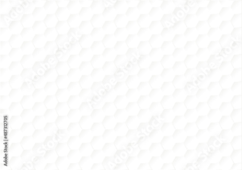 Honeycomb shape white Background, polygon white background, light and shadow on white paper background, Embossed Hexagon © Wasitt