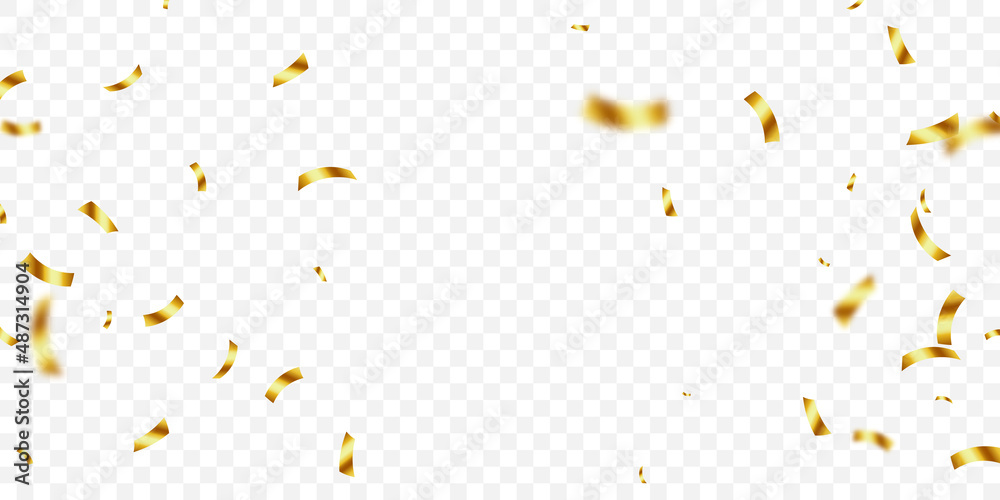 Vector image of golden confetti for a joyous party background - obrazy, fototapety, plakaty 
