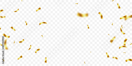 Vector image of golden confetti for a joyous party background