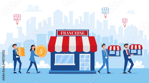 Franchise Business Cityscape Composition