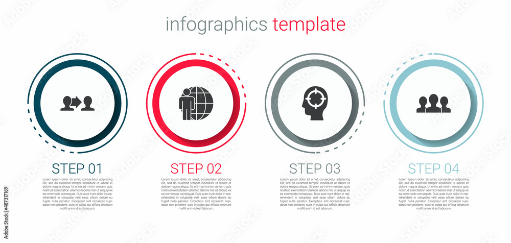 Set Project team base, Head hunting, and Users group. Business infographic template. Vector Set Project team base, Head hunting, and Users group. Business infographic template. Vector
