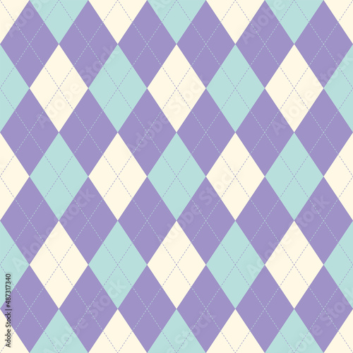 Argyle vector seamless pattern. Classic abstract geometric textile print imitation. Old fashioned knitted fabric pattern made of diamonds or lozenges.