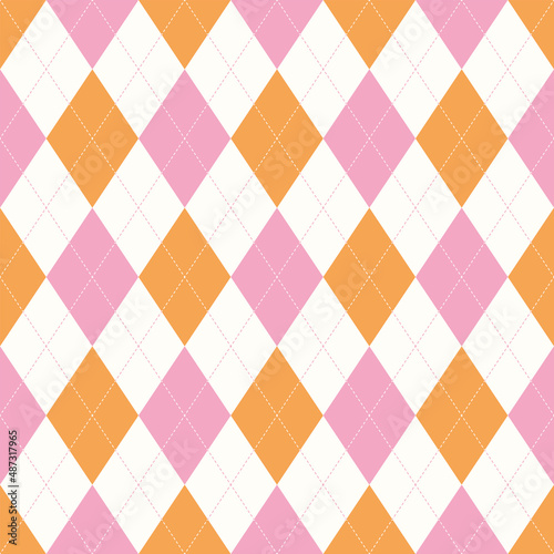 Argyle vector seamless pattern. Classic abstract geometric textile print imitation. Old fashioned knitted fabric pattern made of diamonds or lozenges.